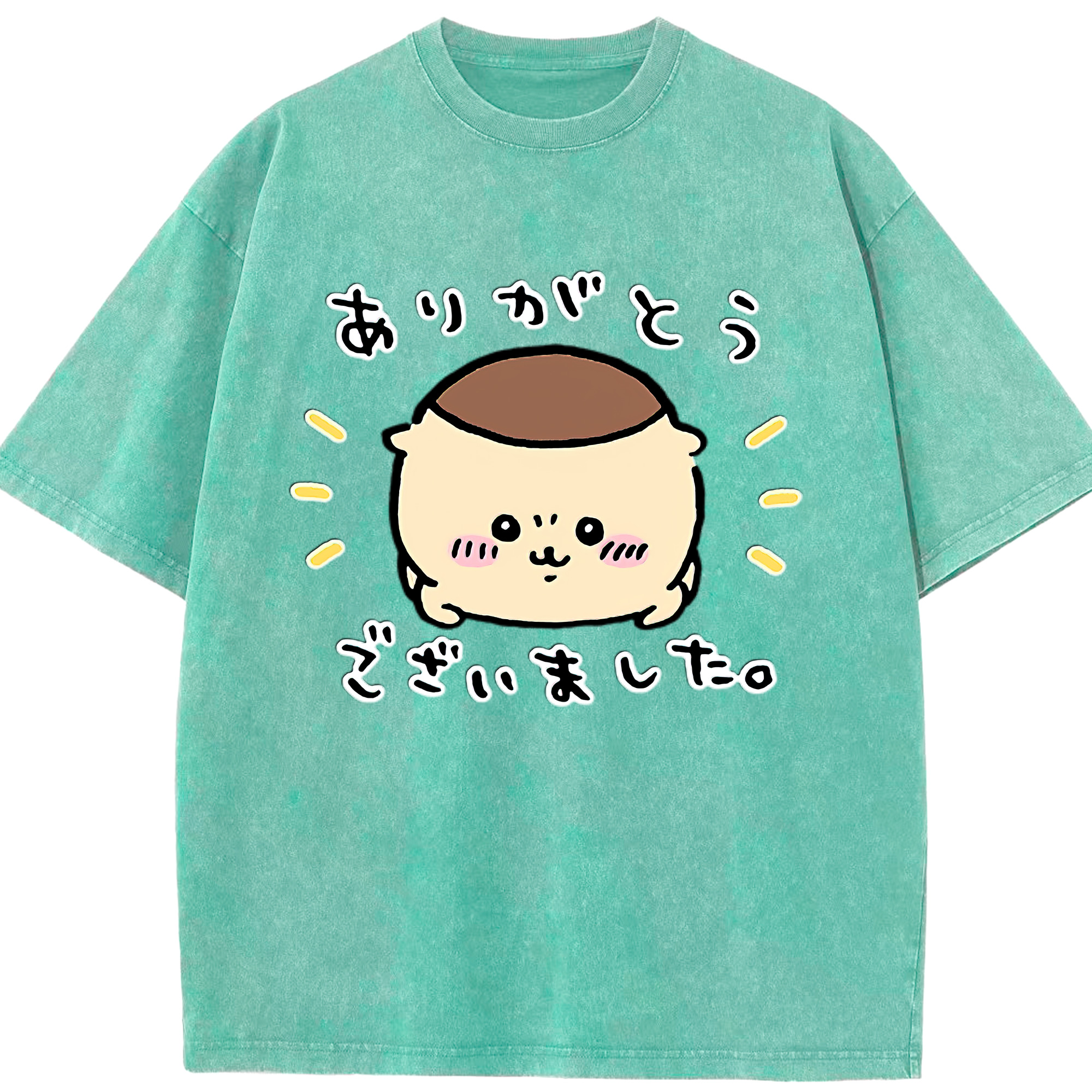（画像用） ちいかわ くりまんじゅう Chii-kawa kuri manjū 綿100% ヴィンテージ風 半袖Tシャツ（フロントプリント）